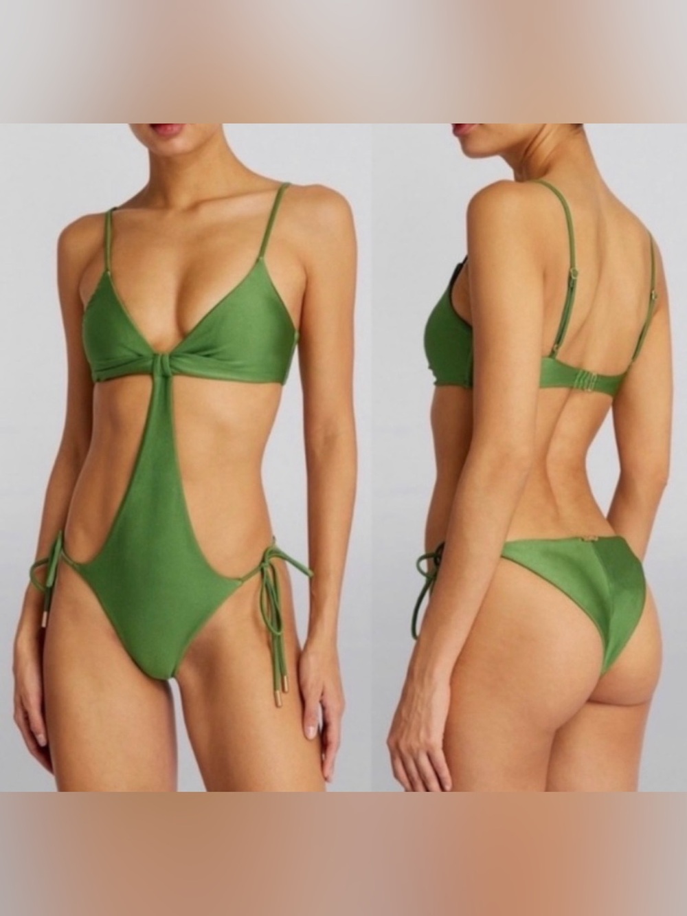 Olive Green Tie-Front One-Piece Swimsuit CULT GAIA